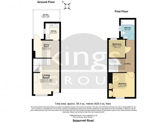 Floorplan for Spigurnell Road, London
