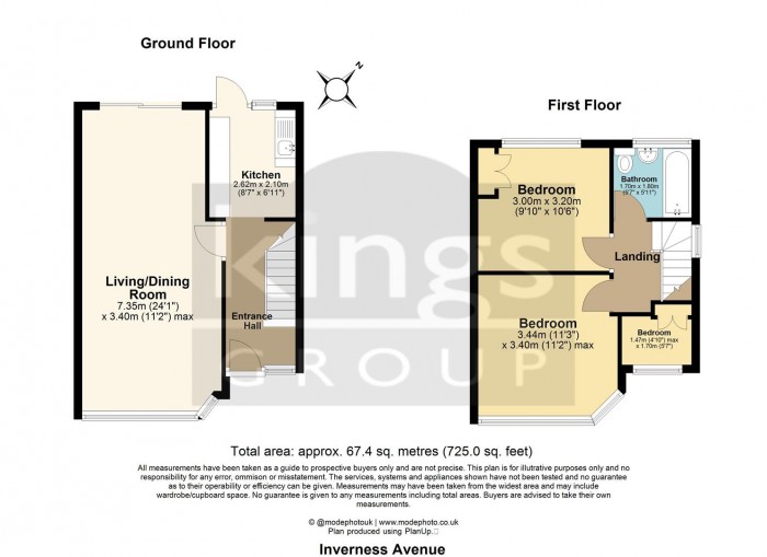 Floorplan for Inverness Avenue, Enfield