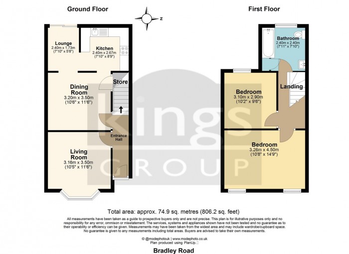 Floorplan for Bradley Road, Enfield