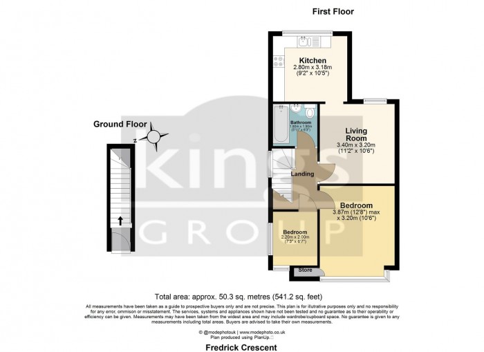 Floorplan for Frederick Crescent, Enfield