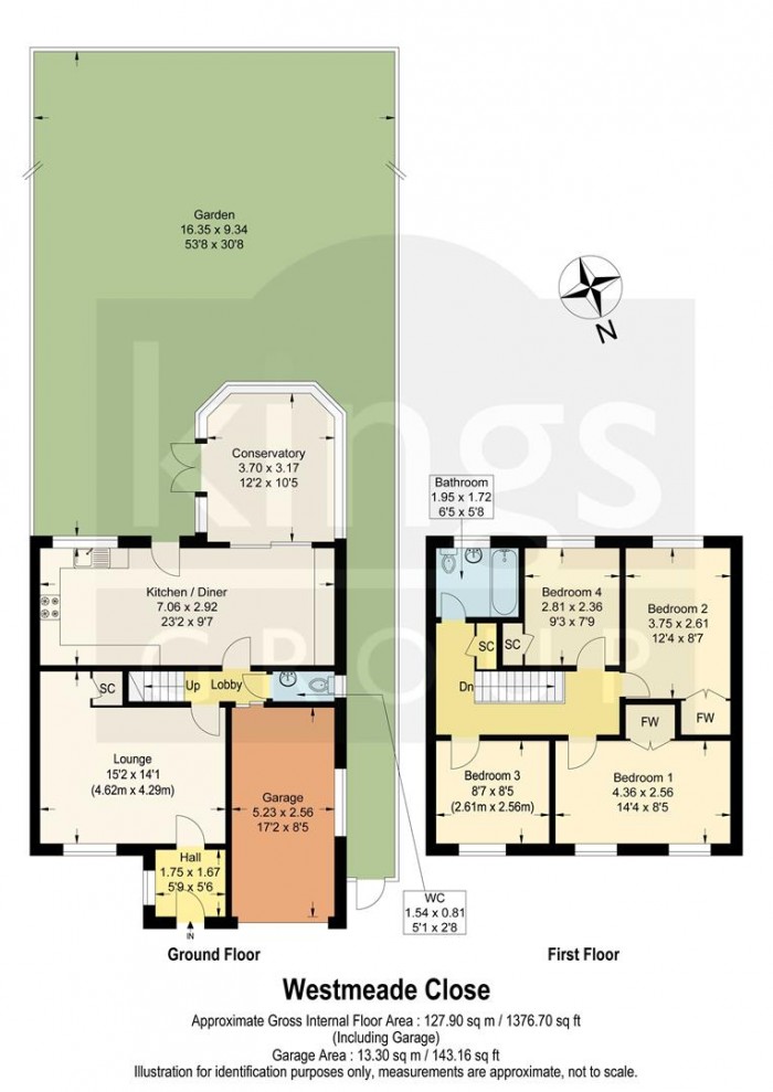 Floorplan for Westmeade Close, Cheshunt, Waltham Cross