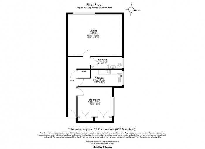 Floorplan for Bridle Close, Enfield