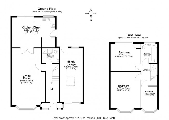 Floorplan for Durants Road, Enfield