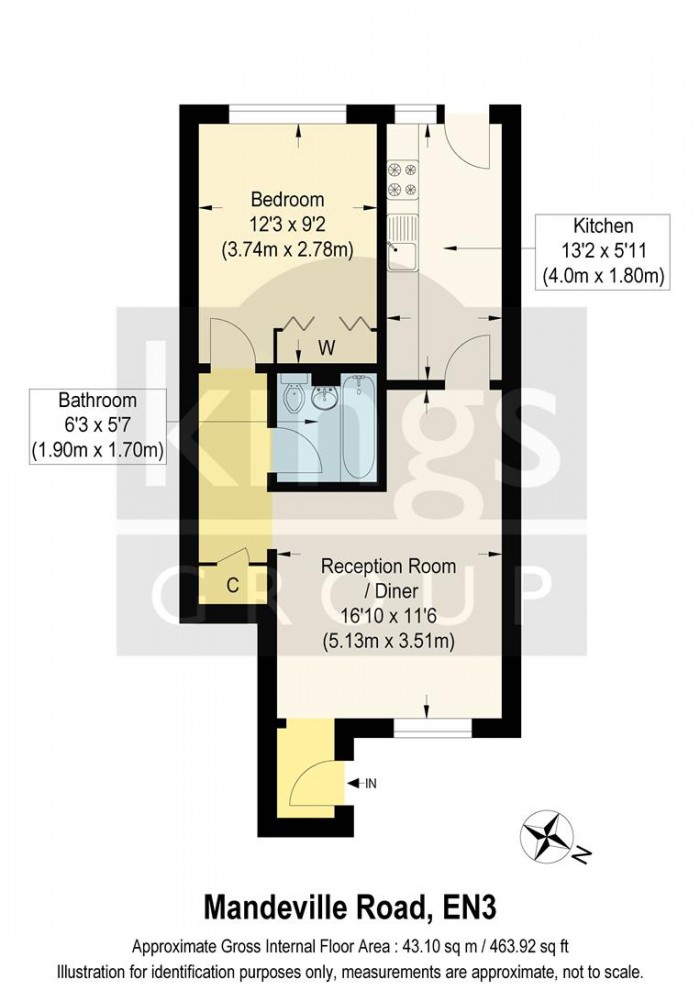 Floorplan for Mandeville Road, Enfield