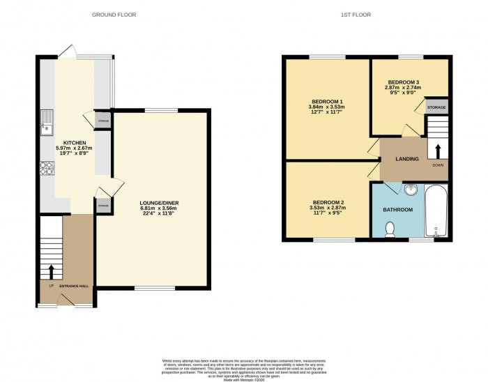 Floorplan for Manor Way, Cheshunt, Waltham Cross
