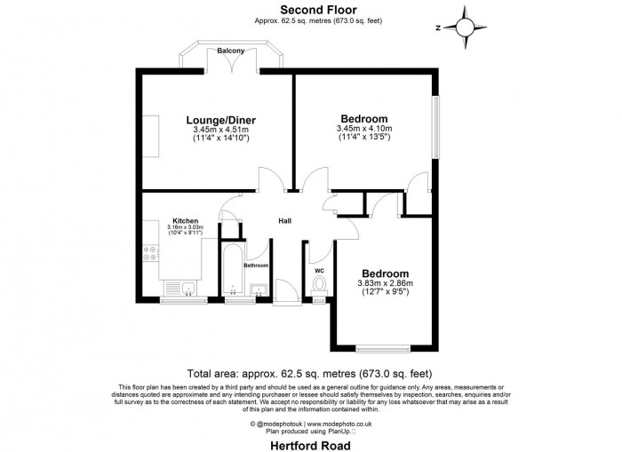 Floorplan for Hertford Road, Enfield