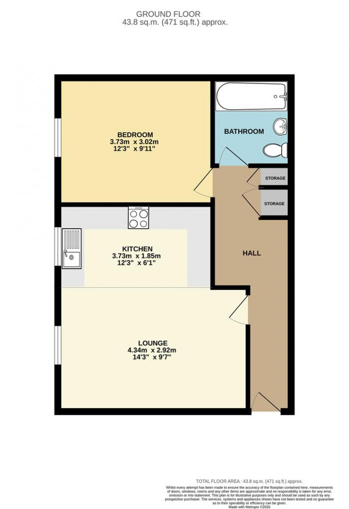 Floorplan for Greenwich Court, Parkside, Waltham Cross, EN8 7TJ