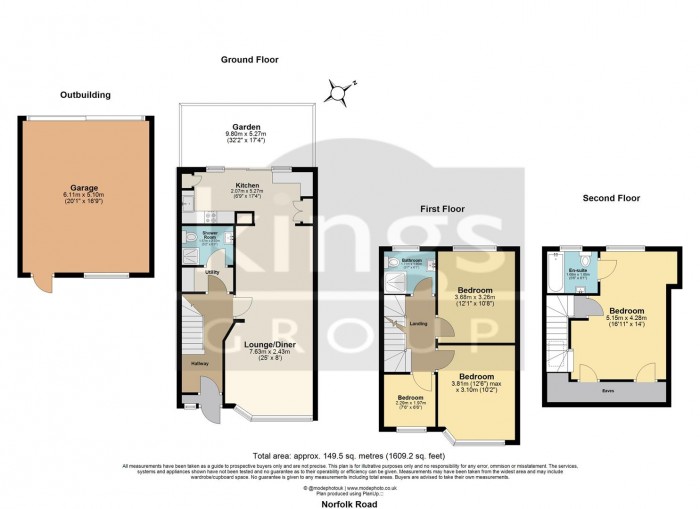 Floorplan for Norfolk Road, Enfield