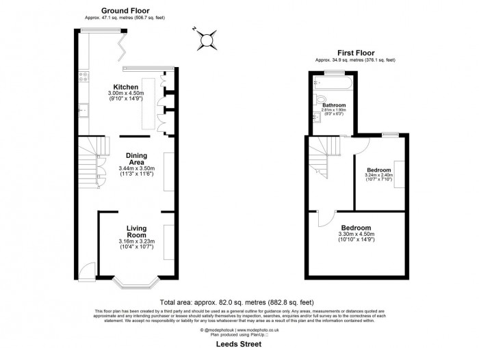 Floorplan for Leeds Street, London, N18