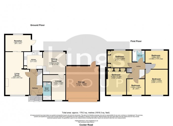 Floorplan for Cocker Road, Enfield