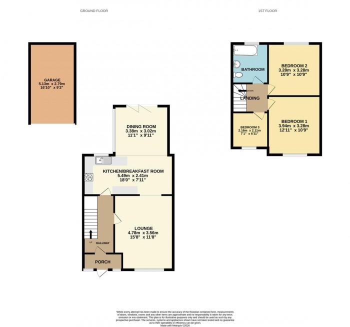 Floorplan for Penton Drive, Cheshunt, Waltham Cross