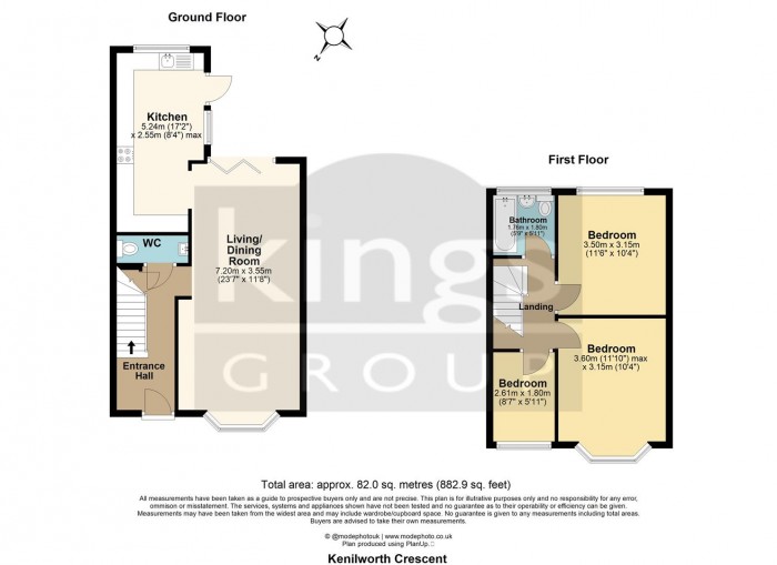 Floorplan for Kenilworth Crescent, Enfield