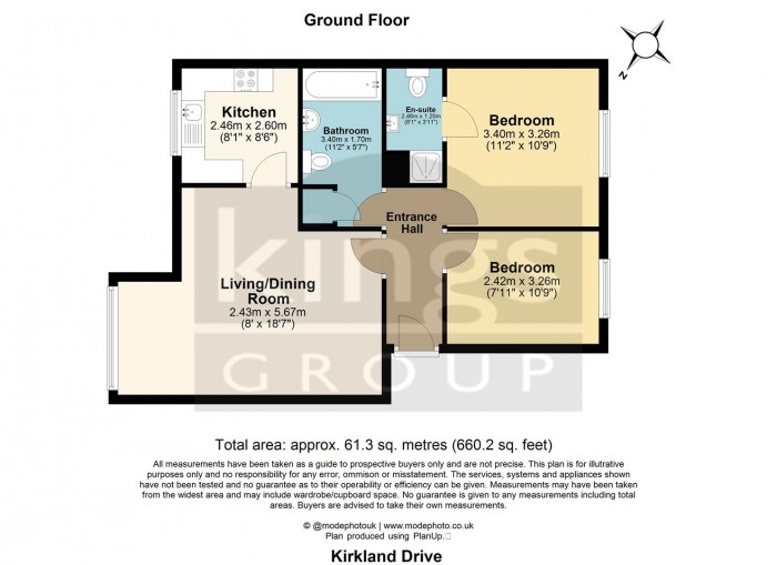 Floorplan for Kirkland Drive, Enfield