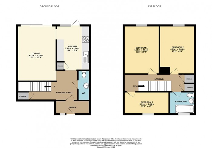 Floorplan for Fishers Close, Waltham Cross