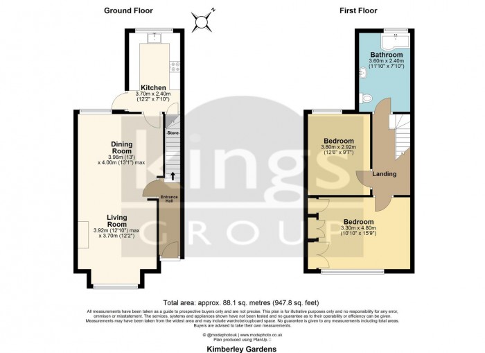 Floorplan for Kimberley Gardens, Enfield