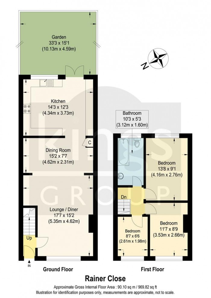 Floorplan for Rainer Close, Cheshunt, Waltham Cross
