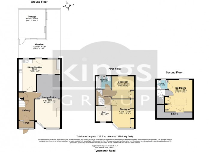 Floorplan for Tynemouth Drive, Enfield