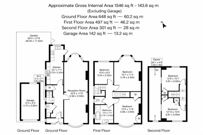 Floorplan for Priory Close, London