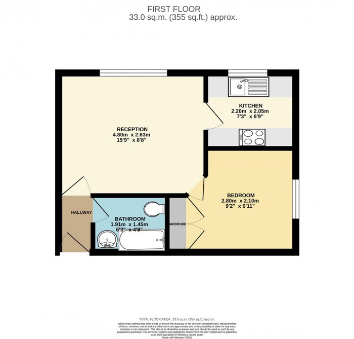 Floorplan for Luther King Close, London
