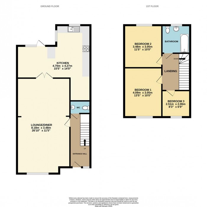 Floorplan for Royal Avenue, Waltham Cross