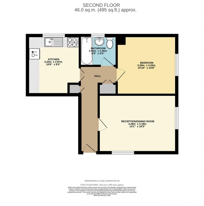 Floorplan for Barrowfield Close, Edmonton, N9