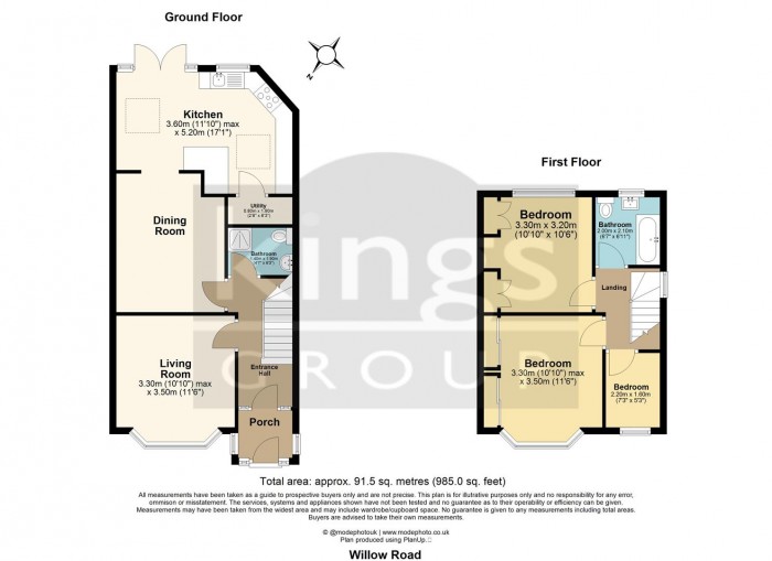 Floorplan for Willow Road, Enfield