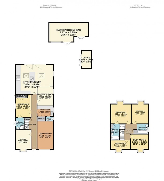 Floorplan for Priory Avenue, Old Harlow