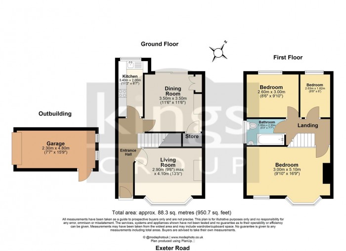 Floorplan for Exeter Road, Enfield London