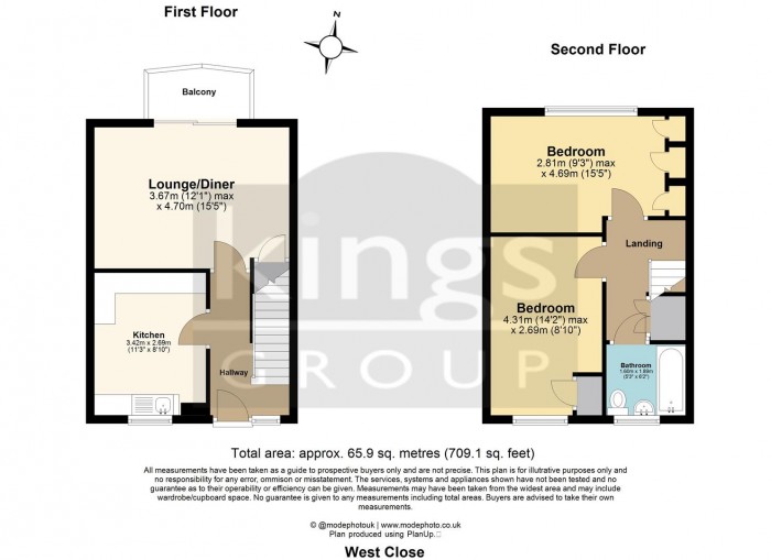 Floorplan for West Close, Edmonton, N9