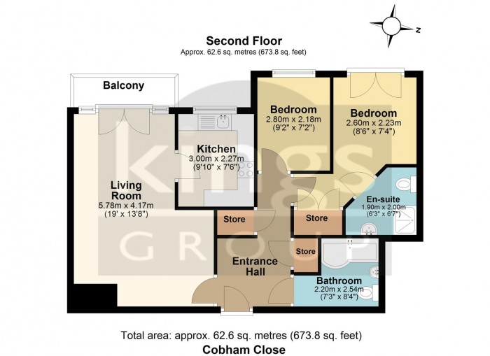 Floorplan for Cobham Close, Enfield