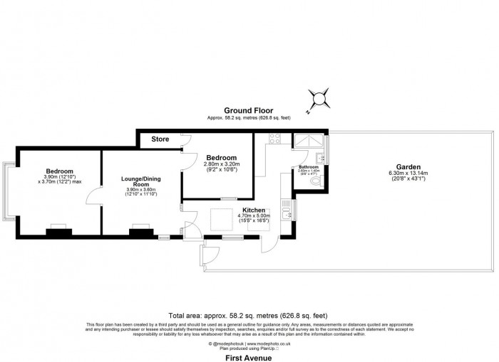 Floorplan for First Avenue, Enfield
