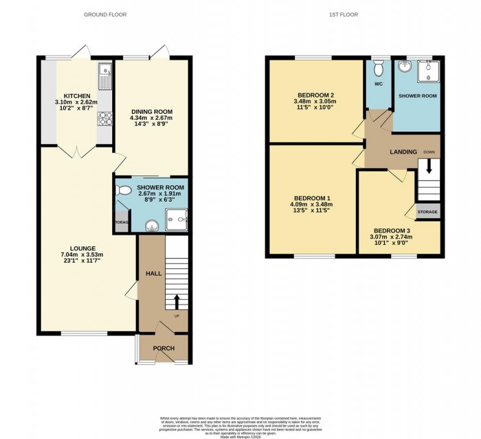 Floorplan for Manor Way, Cheshunt, Waltham Cross