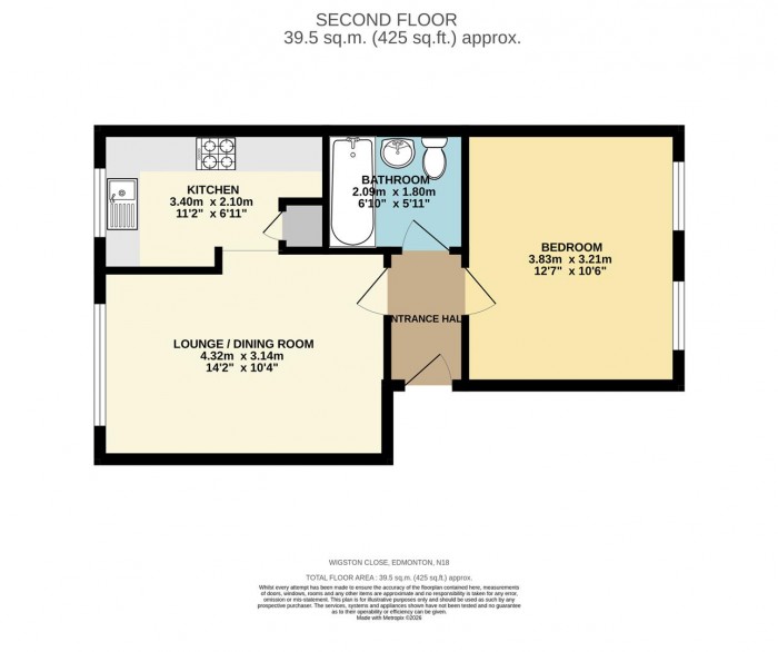 Floorplan for Wigston Close, Edmonton, N18