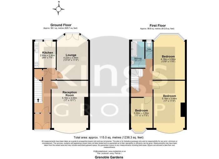 Floorplan for Grenoble Gardens, London