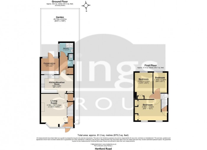Floorplan for Hertford Road, Enfield London