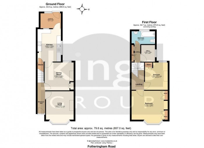 Floorplan for Fotheringham Road, Enfield