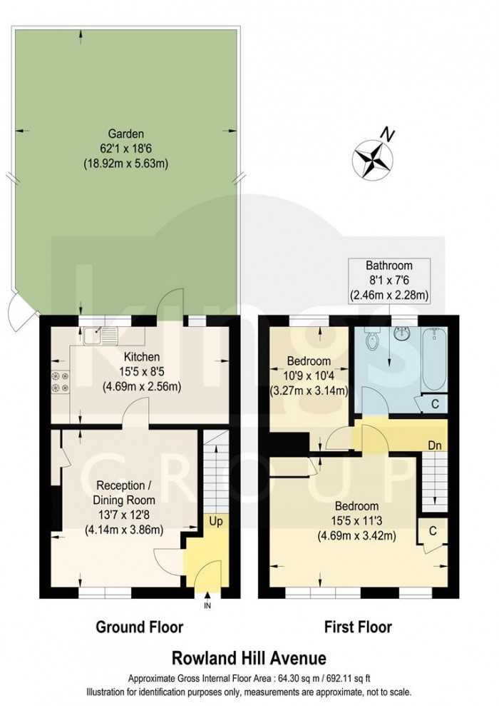 Floorplan for Rowland Hill Avenue, London