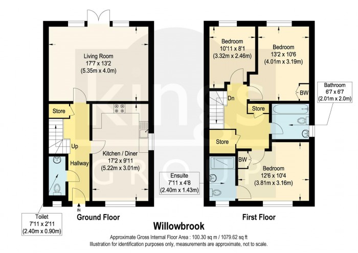 Floorplan for Willow Brook Lane, Goffs Oak, Waltham Cross