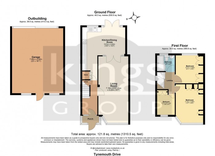 Floorplan for Tynemouth Drive, Enfield