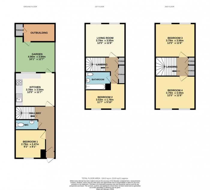 Floorplan for Fairbanks Road, London
