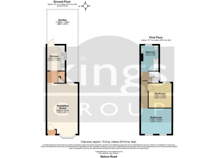 Floorplan for Nelson Road, Enfield