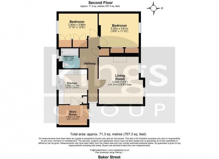 Floorplan for Baker Street, Enfield