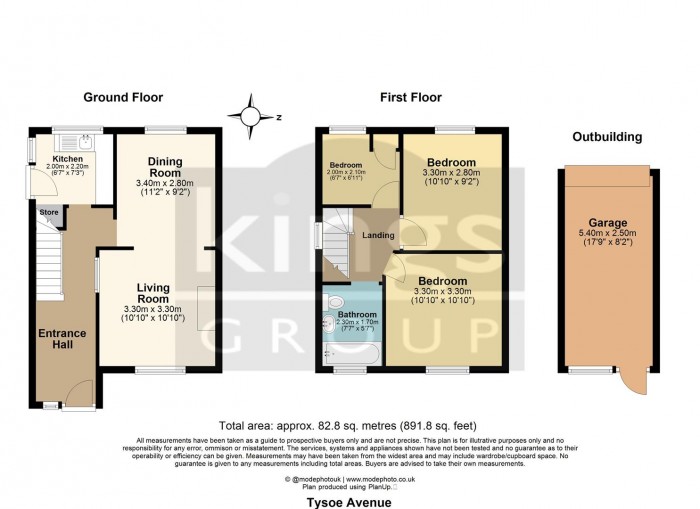 Floorplan for Tysoe Avenue, Enfield