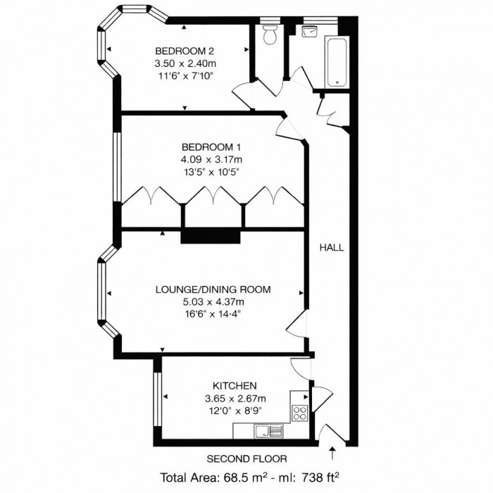 Floorplan for Whitehall Road, London