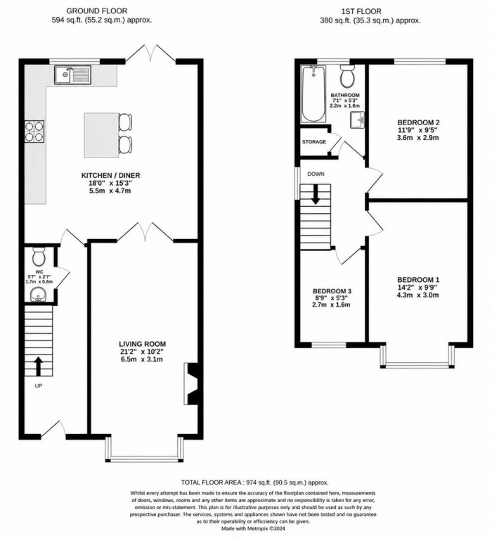 Floorplan for Hampton Road, London