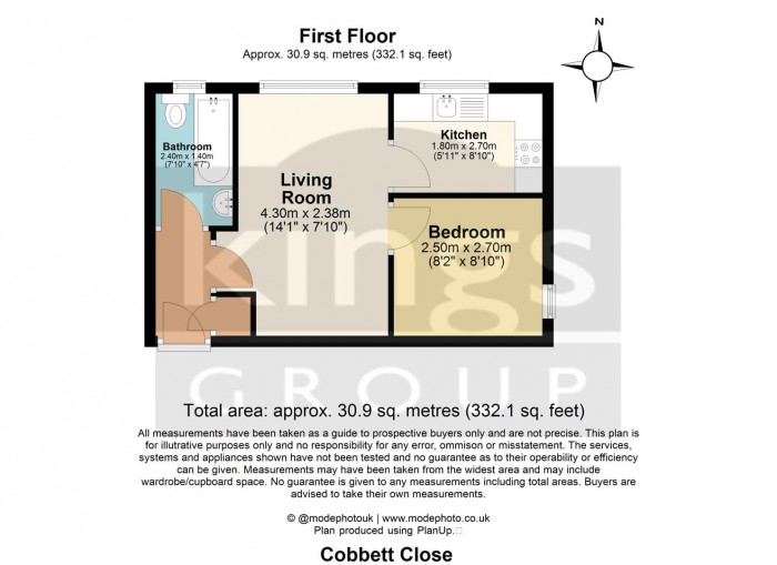 Floorplan for Cobbett Close, Enfield London