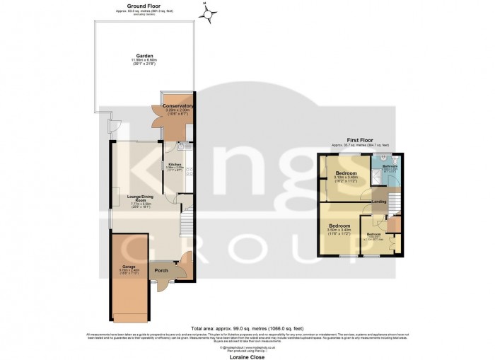 Floorplan for Loraine Close, Enfield London