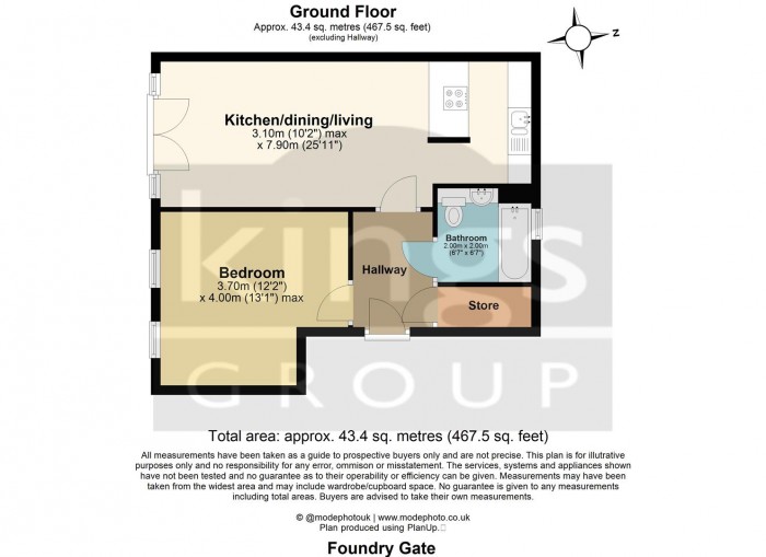 Floorplan for Foundry Gate, Waltham Cross