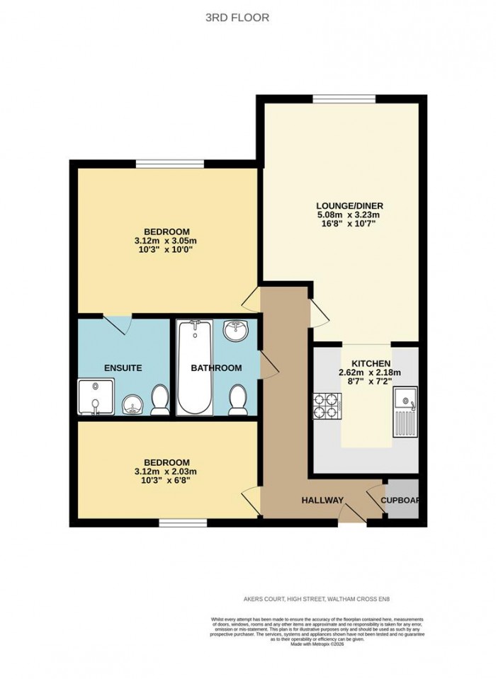 Floorplan for Akers Court, High Street, Waltham Cross