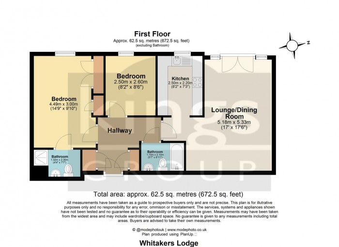 Floorplan for Whitakers Lodge, Gater Drive Enfield